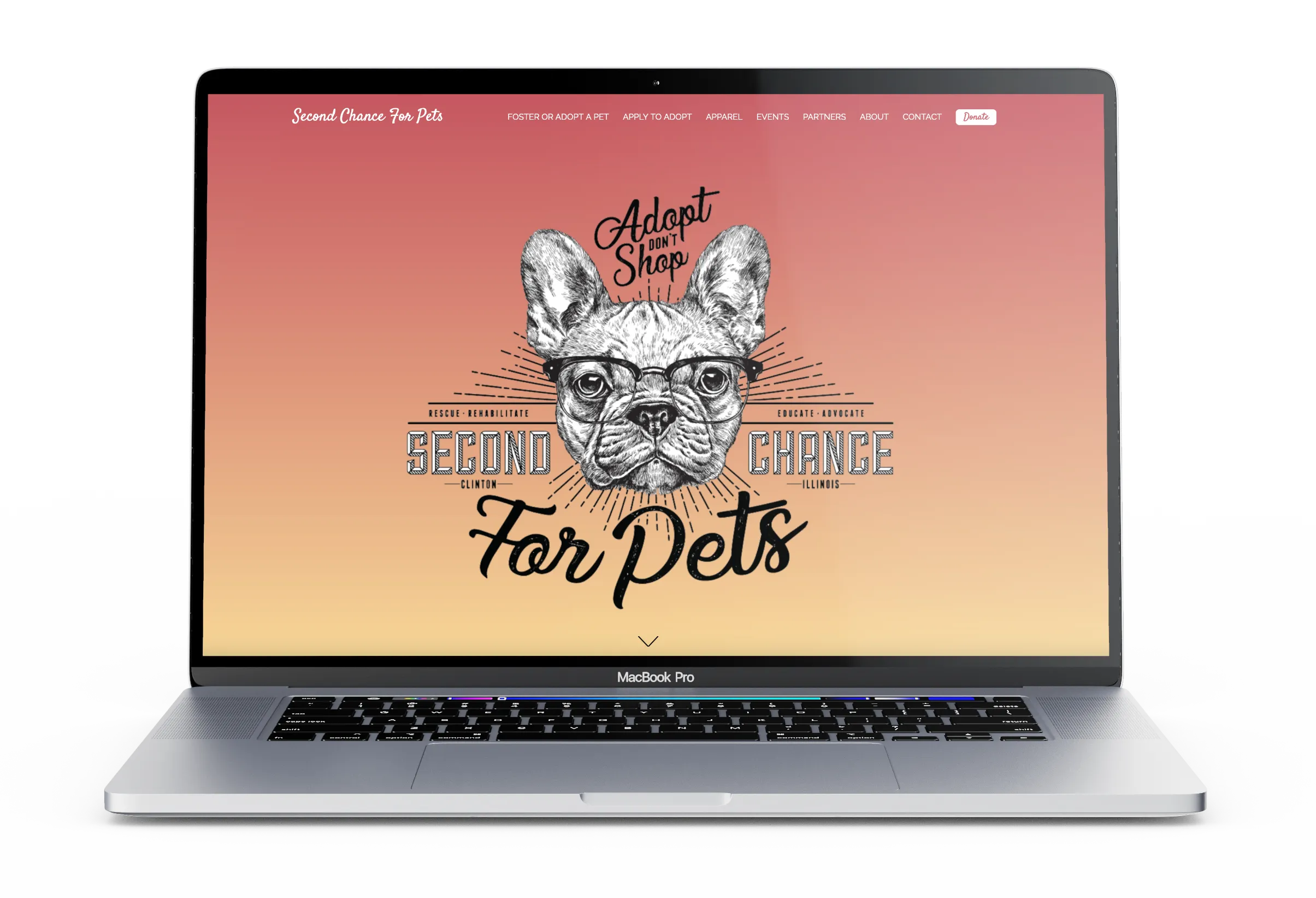 Second Chance for Pets Website on iPad